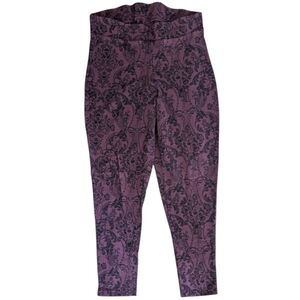 Torrid Leggings Baroque Skull Pattern Plum Sz.14/16